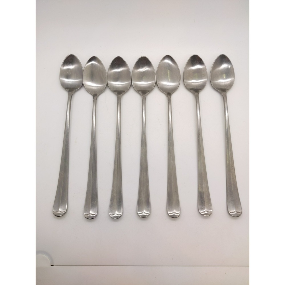 Towle Supreme Cutlery Stainless LIBERTY BELL Long Ice Tea Spoons Lot Set 7 Japan